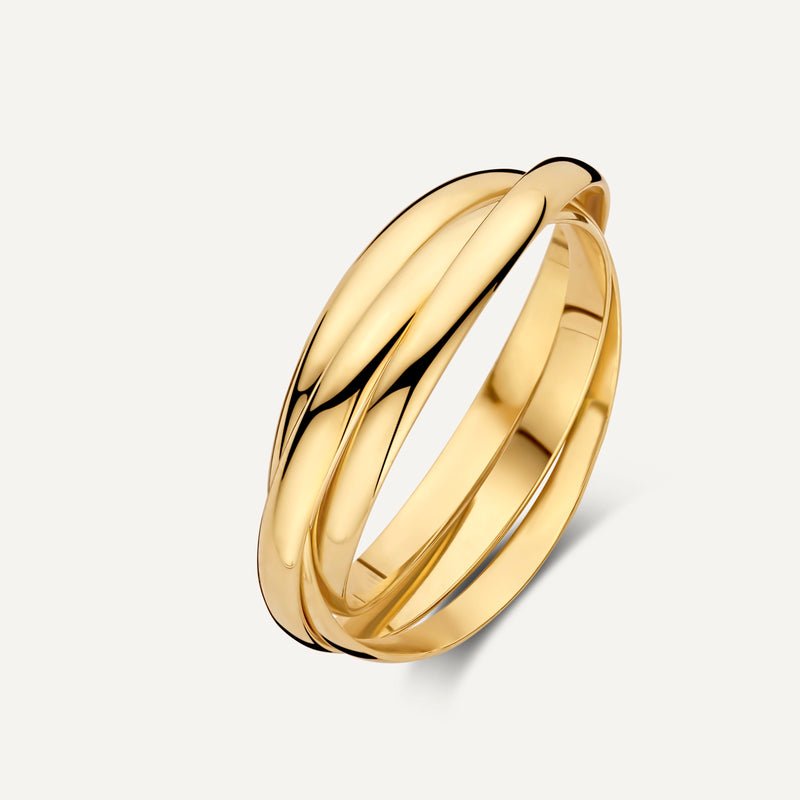 585 Gold Triple Band Ring Gelbgold